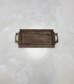 Maraş El Oyma Ceviz Servis Tepsisi – 59x27.5 cm Ahşap Dekoratif Sunum Tepsisi Natural