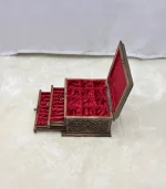 Ceviz Ağacından El Oyma Saat Aksesuar & Tespih Kutusu – 30x36x22 cm | 2 Çekmeceli Koleksiyon Kutusu - Görsel 7