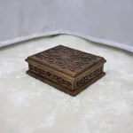 El Oyma Ceviz Ahşap Takı ve Saat Kutusu 12'li - Koleksiyonluk Aksesuar Kutusu 30x36x12 cm