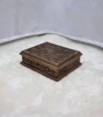 El Oyma Ceviz Ahşap Takı ve Saat Kutusu 12'li - Koleksiyonluk Aksesuar Kutusu 30x36x12 cm