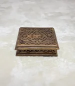 El Oyma Ceviz Ahşap Takı ve Saat Kutusu 12'li - Koleksiyonluk Aksesuar Kutusu 30x36x12 cm - Görsel 2