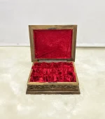 El Oyma Ceviz Ahşap Takı ve Saat Kutusu 12'li - Koleksiyonluk Aksesuar Kutusu 30x36x12 cm - Görsel 3