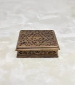 El Oyma Ceviz Ahşap Takı ve Saat Kutusu 12'li - Koleksiyonluk Aksesuar Kutusu 30x36x12 cm - Görsel 4