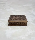 El Oyma Ceviz Ahşap Takı ve Saat Kutusu 12'li - Koleksiyonluk Aksesuar Kutusu 30x36x12 cm - Görsel 5
