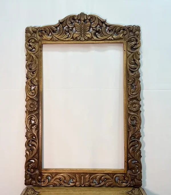 Maraş El Oyma Ceviz Ahşap Dresuar ve Ayna Seti 85x45x85 cm | El Yapımı Dekoratif Dresuar - Görsel 3