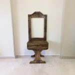 Maraş El Oyma Hayat Ağacı Dresuar – 80x45x85 cm Ayna Dahil Ceviz Ahşap Dresuar Takımı