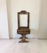 Maraş El Oyma Hayat Ağacı Dresuar – 80x45x85 cm Ayna Dahil Ceviz Ahşap Dresuar Takımı