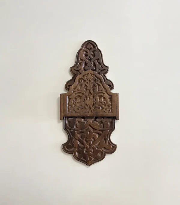 Maraş El Oyma Büyük Ceviz Kavukluk – 66x30x25.5 cm Duvara Monte Dekoratif Raf - Görsel 2