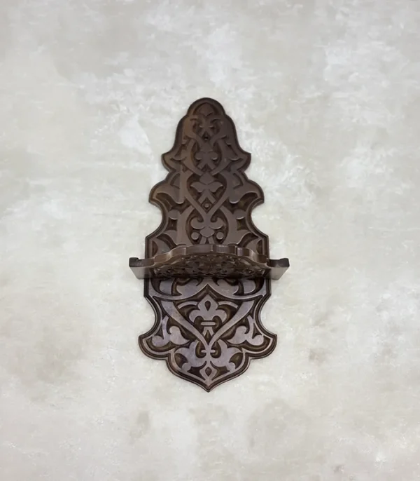 Maraş El Oyma Büyük Ceviz Kavukluk – 66x30x25.5 cm Duvara Monte Dekoratif Raf - Görsel 5