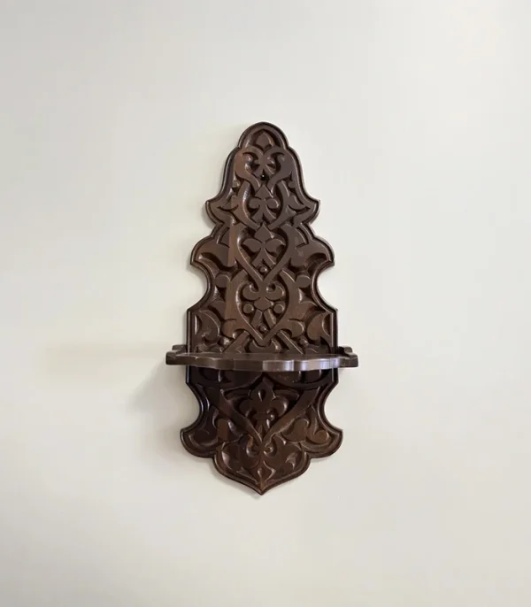 Maraş El Oyma Büyük Ceviz Kavukluk – 66x30x25.5 cm Duvara Monte Dekoratif Raf - Görsel 8