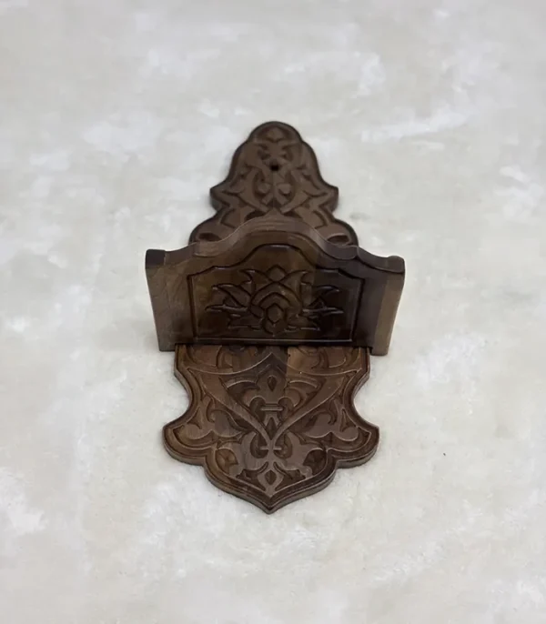 Maraş El Oyma Ceviz Ağacı Kavukluk – 44x21x17.5 cm Duvar Tipi Dekoratif Raf - Görsel 6