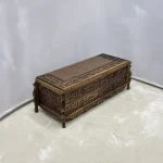 Ceviz El Oyma TV Ünitesi – 4 Çekmeceli Doğal Ahşap Medya Sehpası - 120x50x45 cm