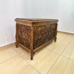 Maraş El Oyma Ceviz Çeyiz Sandık-Ahşap Sandık 83x43x57 cm | Dekoratif Sandık Sultan