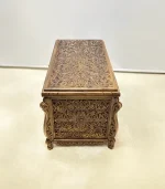 Maraş El Oyma Ceviz Ahşap Çeyiz Sandığı – 95x50x60 cm Büyük Boy Sandık | Ece Natural Model - Görsel 6