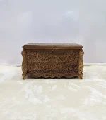 Maraş El Oyma Ceviz Ahşap Çeyiz Sandığı – 95x50x60 cm Büyük Boy Sandık | Ece Natural Model - Görsel 8
