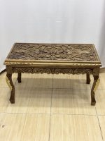 Maraş El Oyma Ceviz Orta Sehpa – 95x50x45 cm Kapaklı Kilitli Sehpa | Natural Model - Görsel 3