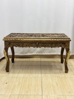 Maraş El Oyma Ceviz Orta Sehpa – 95x50x45 cm Kapaklı Kilitli Sehpa | Natural Model - Görsel 7