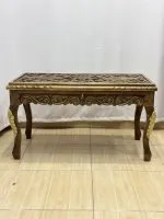 Maraş El Oyma Ceviz Orta Sehpa – 95x50x45 cm Kapaklı Kilitli Sehpa | Natural Model - Görsel 7