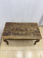 Maraş El Oyma Ceviz Orta Sehpa – 95x50x45 cm Kapaklı Kilitli Sehpa | Natural Model - Görsel 9