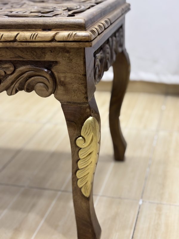 Maraş El Oyma Ceviz Orta Sehpa – 95x50x45 cm Kapaklı Kilitli Sehpa | Natural Model - Görsel 11