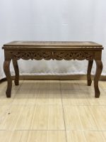 Maraş El Oyma Ceviz Orta Sehpa – 95x50x45 cm Kapaklı Kilitli Sehpa | Ahşap Orta Sehpa - Görsel 4