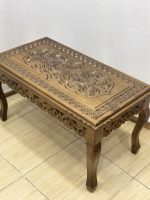 Maraş El Oyma Ceviz Orta Sehpa – 95x50x45 cm Kapaklı Kilitli Sehpa | Ahşap Orta Sehpa - Görsel 3