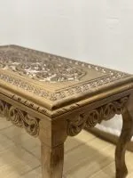 Maraş El Oyma Ceviz Orta Sehpa – 95x50x45 cm Kapaklı Kilitli Sehpa | Ahşap Orta Sehpa - Görsel 9