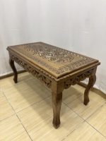 Maraş El Oyma Ceviz Orta Sehpa – 95x50x45 cm Kapaklı Kilitli Sehpa | Ahşap Orta Sehpa - Görsel 8