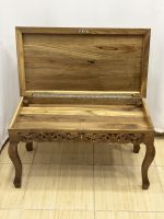 Maraş El Oyma Ceviz Orta Sehpa – 95x50x45 cm Kapaklı Kilitli Sehpa | Ahşap Orta Sehpa - Görsel 7