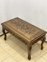 Maraş El Oyma Ceviz Orta Sehpa – 95x50x45 cm Kapaklı Kilitli Sehpa | Ahşap Orta Sehpa - Görsel 5