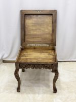 Maraş El Oyma Ceviz Orta Sehpa – 55x55x45 cm Kapaklı Kilitli Ahşap Sehpa - Görsel 5
