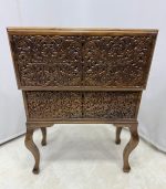 Maraş El Oyma Ceviz Ayaklı Tesbihlik Saatlik Aksesuar Kutusu 77x35x81 cm - Görsel 9